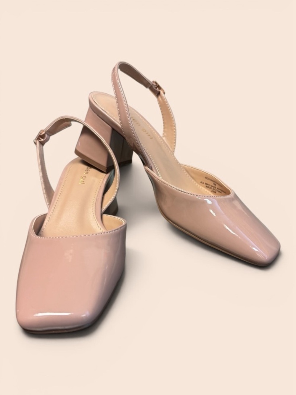 Madden Girl Novvaa Slingback Back Block Heel Blush Patent Size 7 - Picture 3 of 16